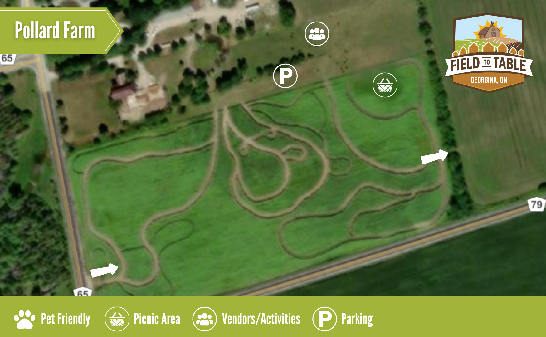 pollard farm field to table location map
